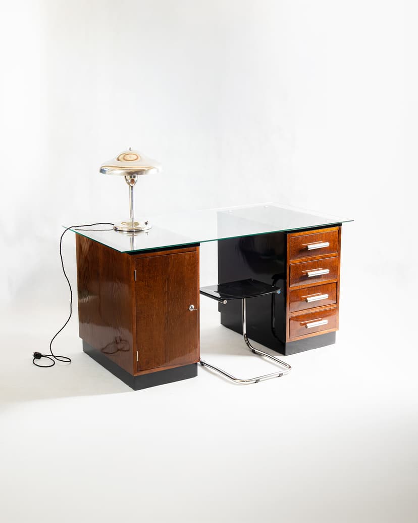 Psací stůl se skleněnou deskou – Funkcionalismus – 1920–1940